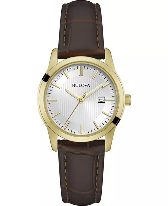  Bulova Classic Brown Leather Strap Watch 30mm 