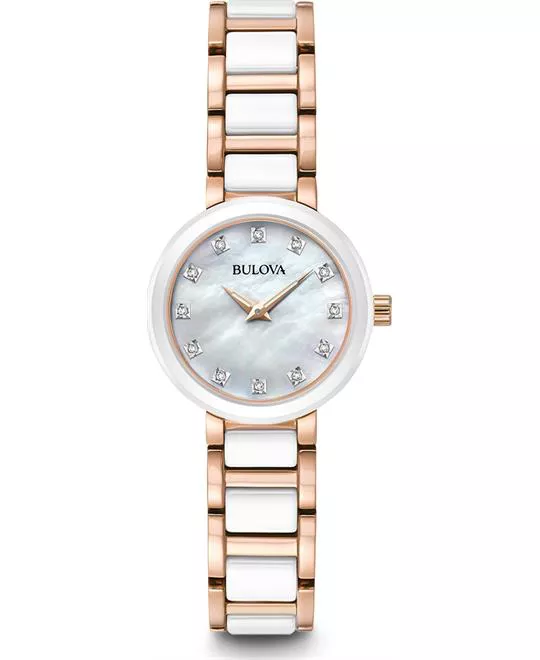  Bulova Diamond Accent Ceramic Watch 28mm 