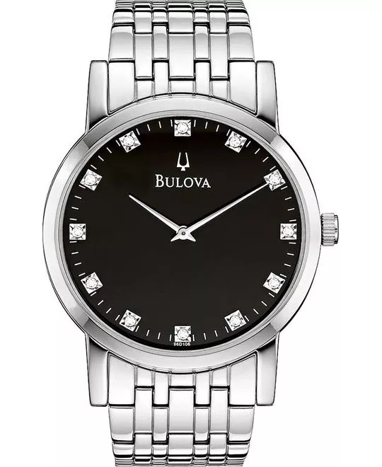  Bulova Diamond Black Watch 38mm