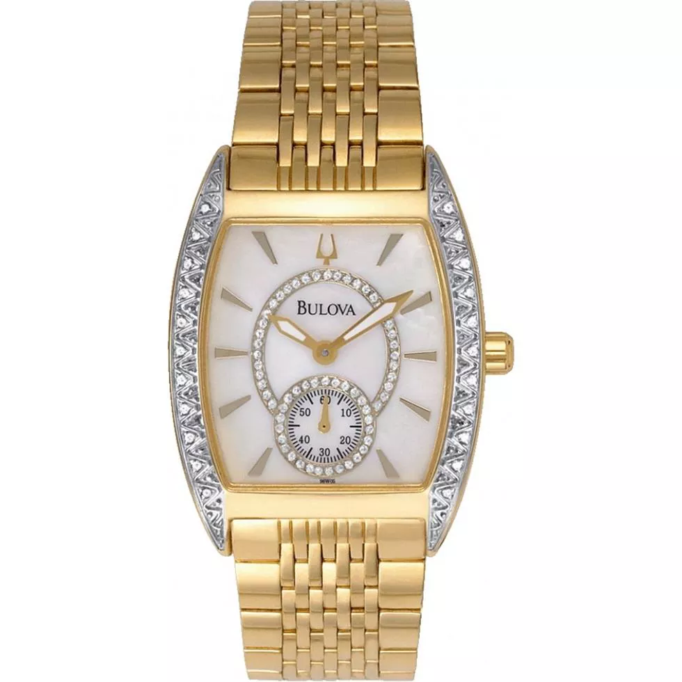  Bulova Diamond Gold-Tone Unisex Watch 32mm
