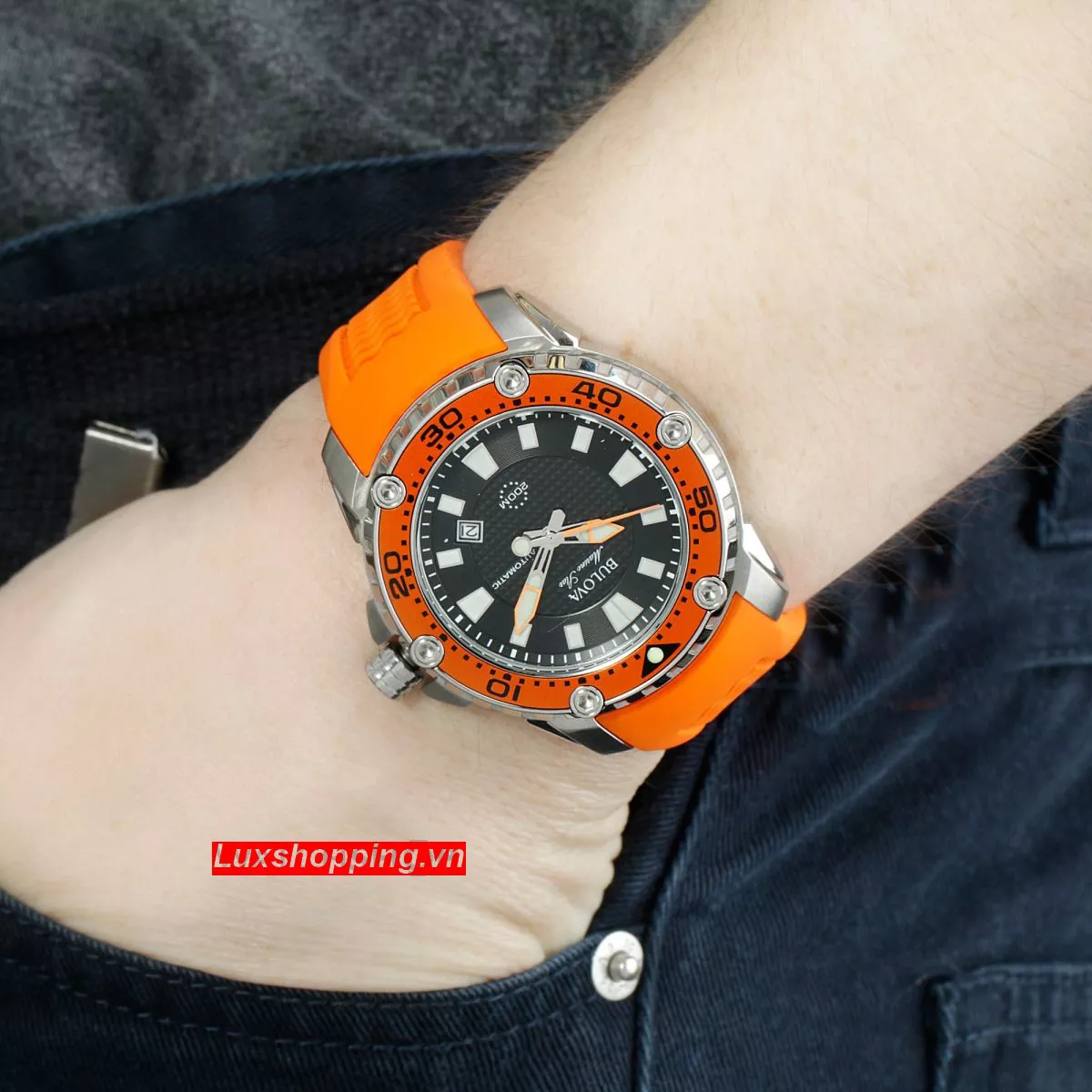  Bulova Marine Star Automatic Orange Watch 47mm