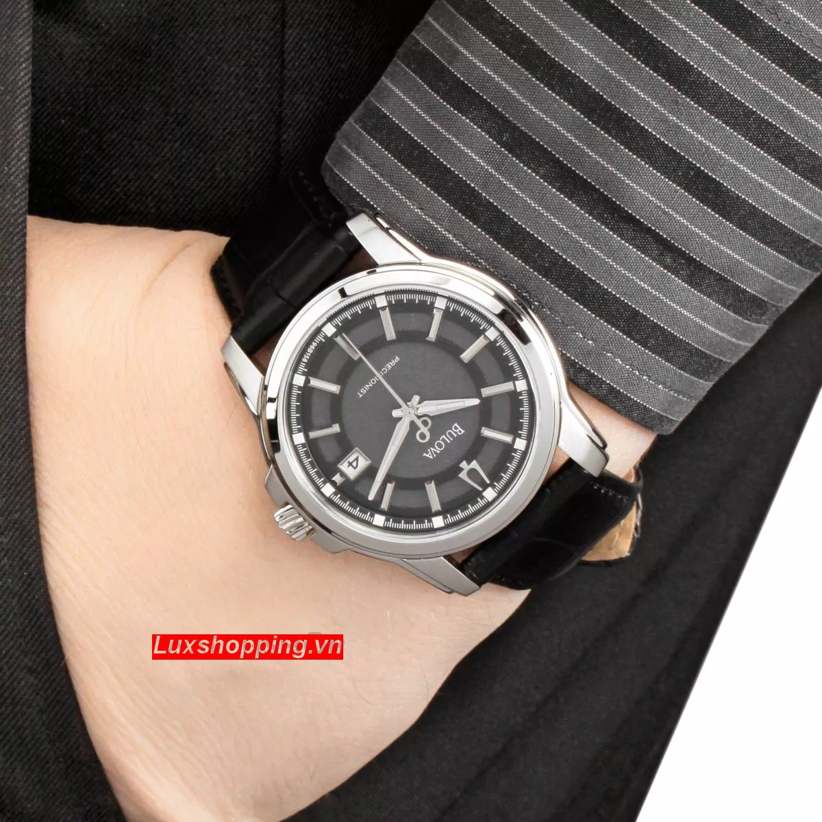  Bulova Precisionist Leather Watch 42mm