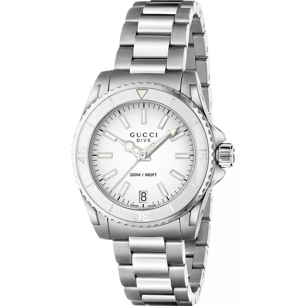 Gucci Dive Medium White Watch 32mm