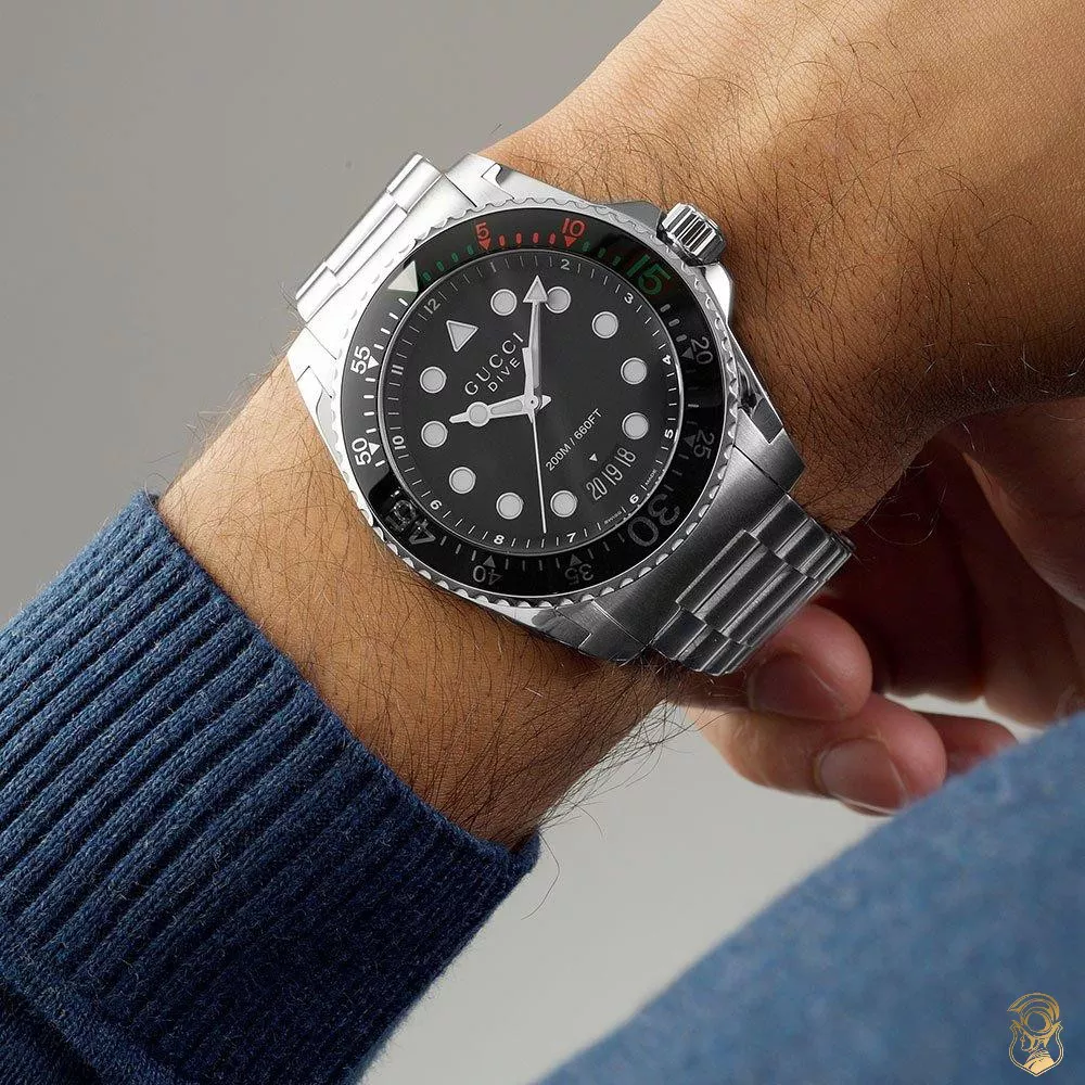  Gucci Dive XL Black Men's Watch 45mm