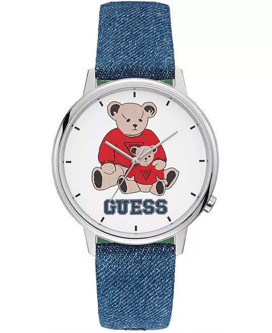  Guess Blue Genuine Leather Watch 42mm