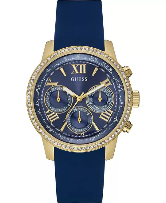  GUESS Blue Silicone Strap Women's Watch 42mm 