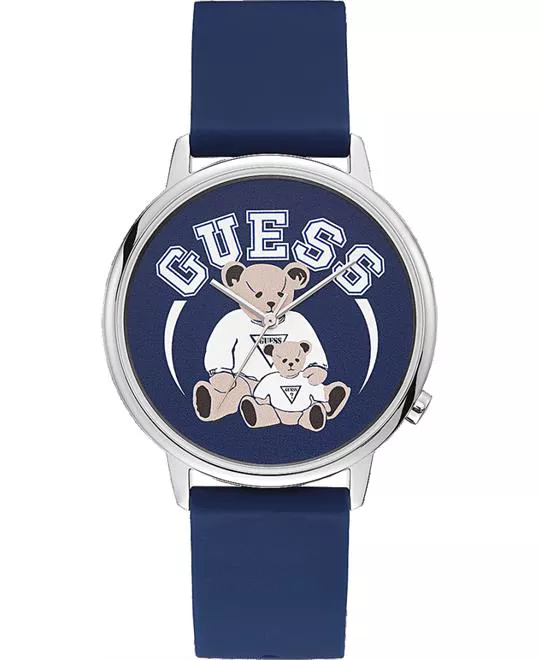  Guess Case Blue Silicone Watch 42mm