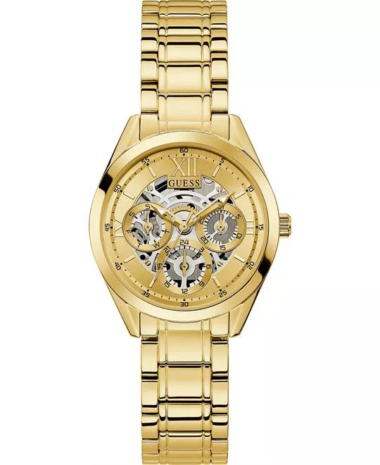 Guess Clear-Cut Gold Tone Watch 34mm