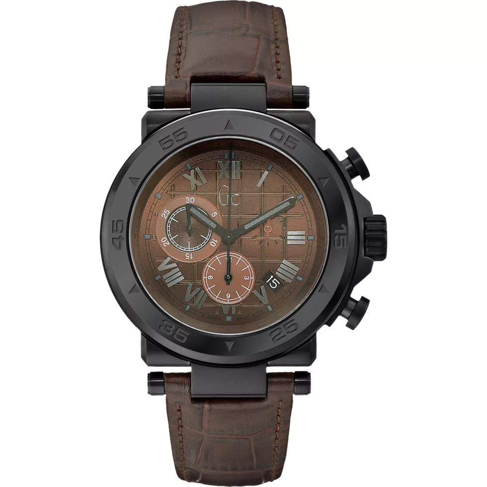  GUESS Men's Gc-1 Sport Timepiece - Brown, 44mm