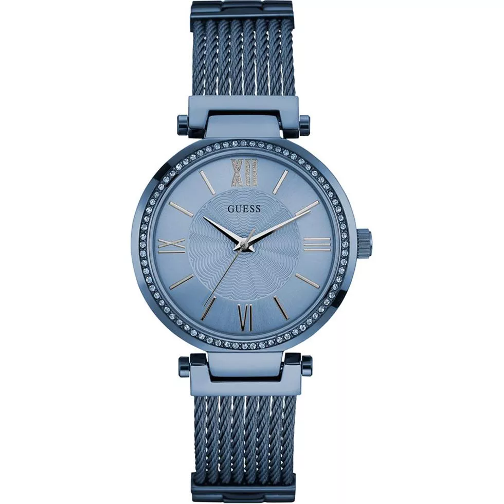  GUESS Sky Blue Ion-Plated Bracelet Women's Watch 36mm 