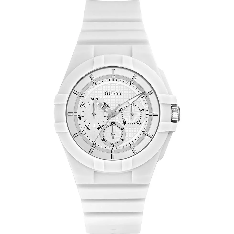  GUESS White Multifunction Silicone Watch 41mm 