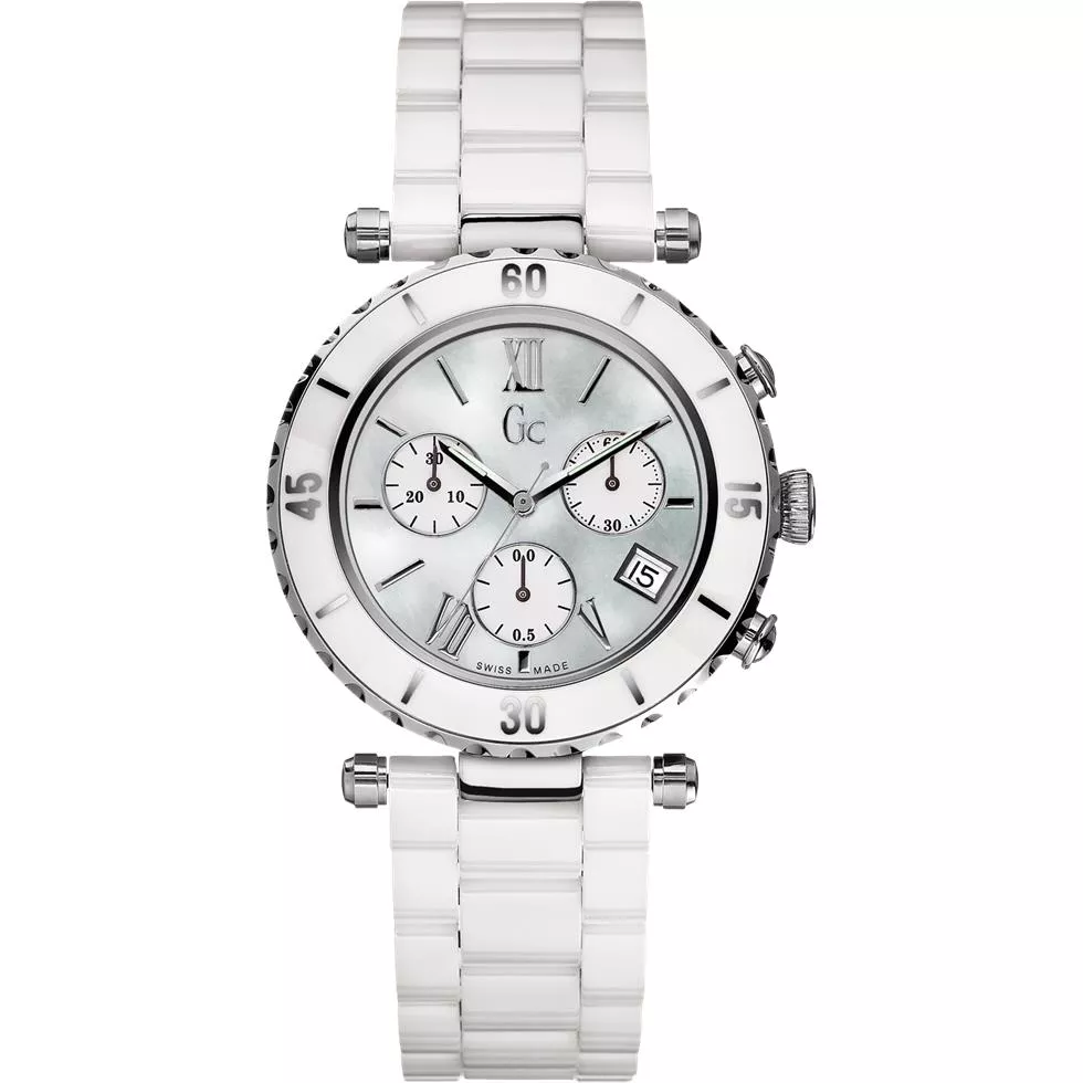  GUESS Women's Gc DIVER CHIC Ceramic Chronograph, 38.5mm