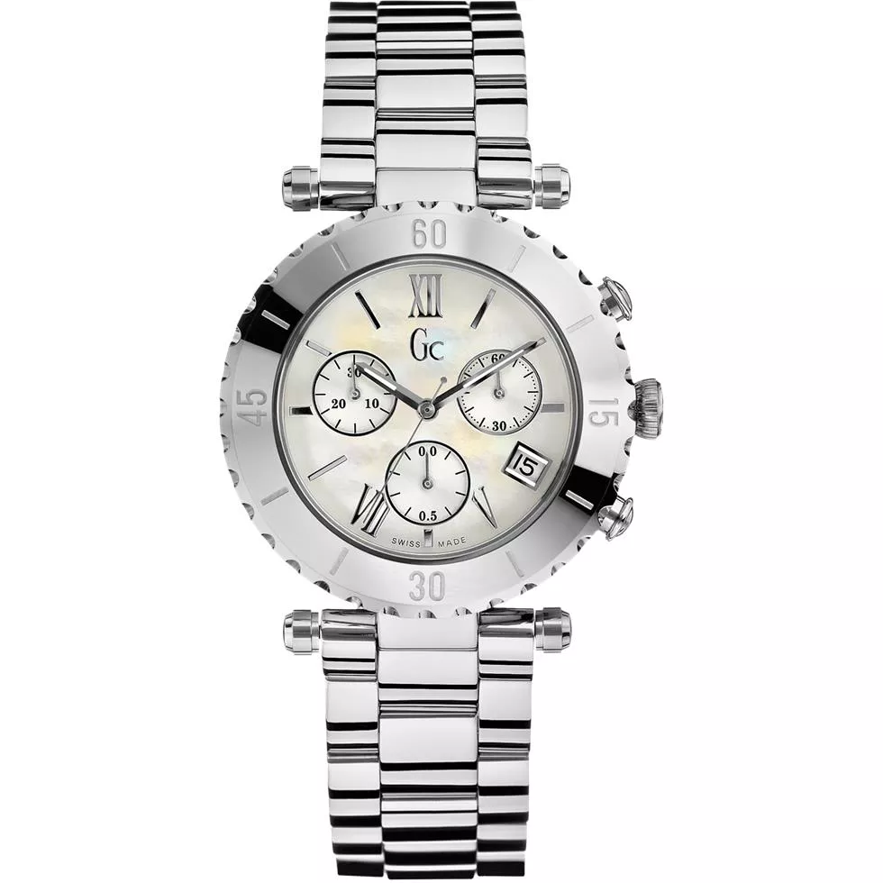 GUESS Women's Gc Diver Chic Silver Timepiece, 38.5mm