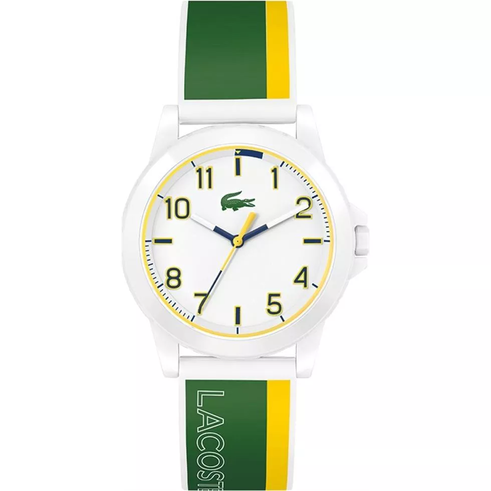  Lacoste Green Silicone White Dial Watch 36mm