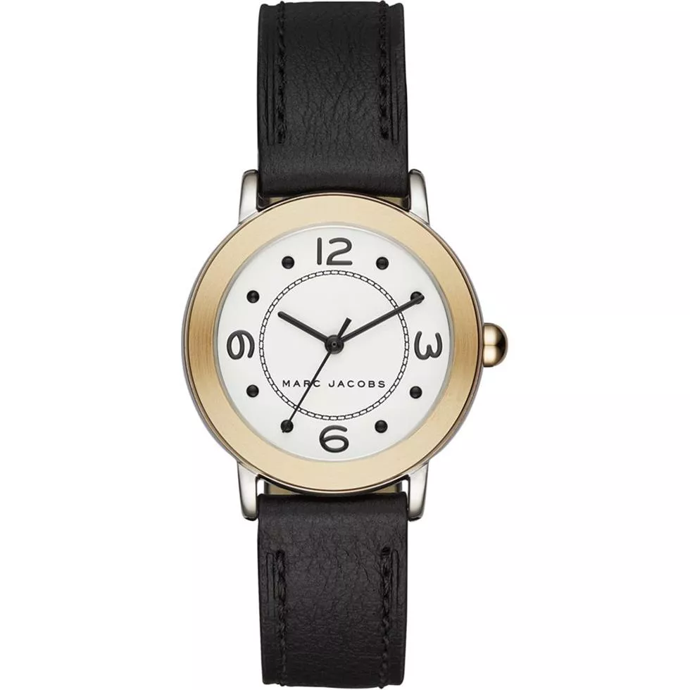  Marc Jacobs Riley Black Leather Strap Women's Watch 28mm 