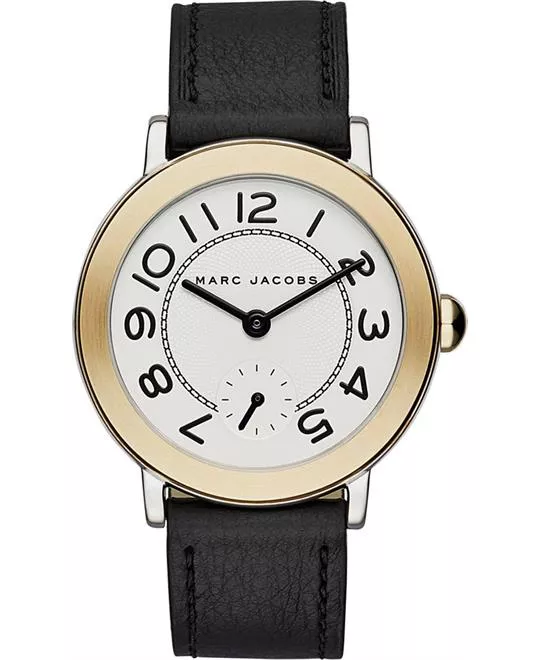  Marc Jacobs Riley Black Leather Strap Women's Watch 36mm 