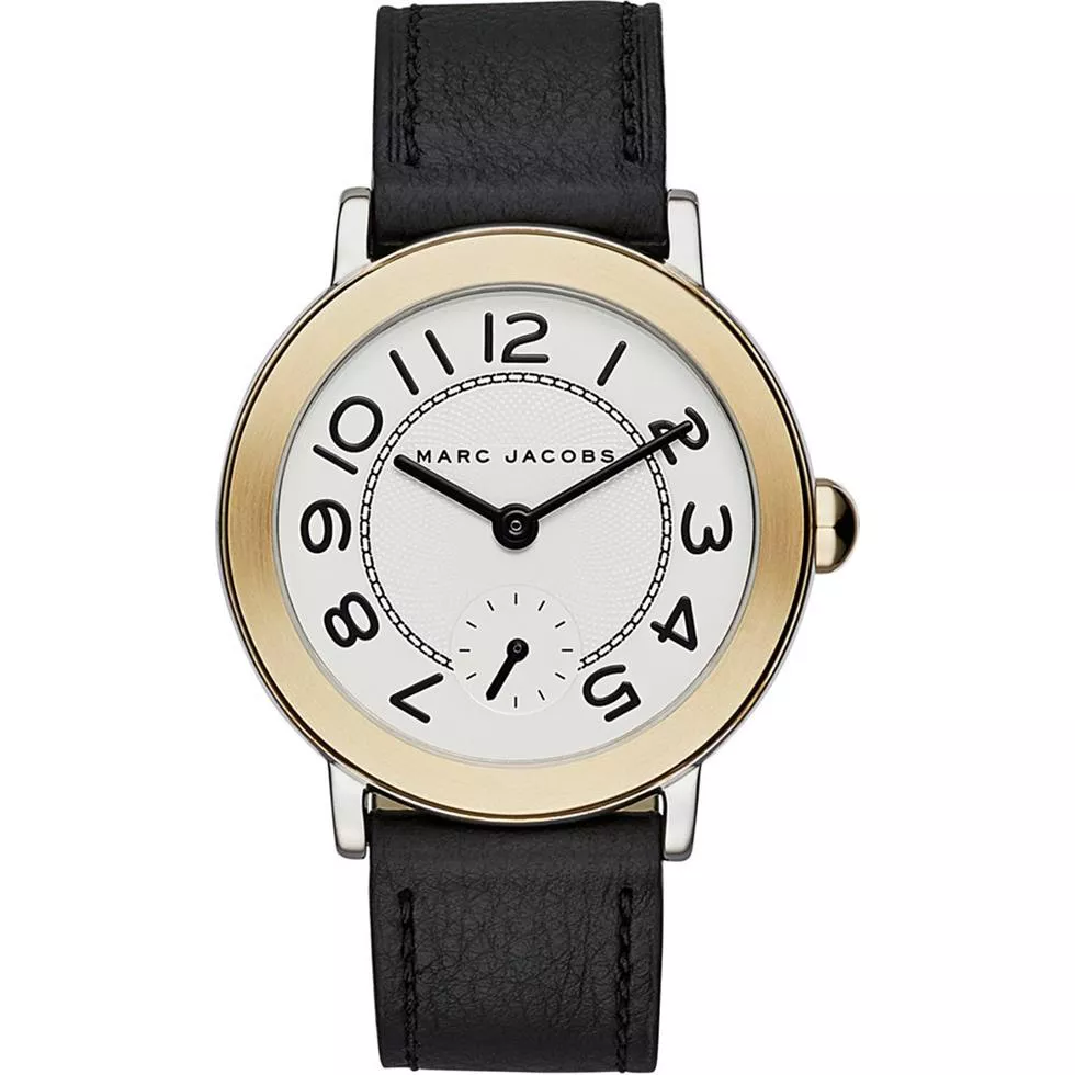  Marc Jacobs Riley Black Leather Strap Women's Watch 36mm 