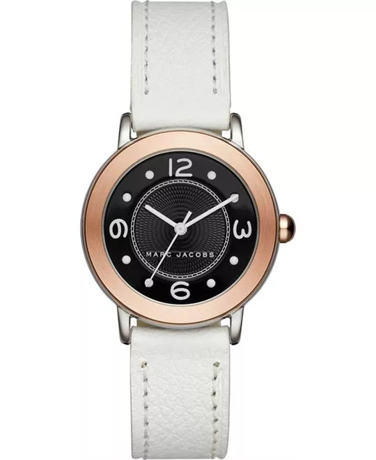  Marc Jacobs Riley White Leather Strap Women's Watch 28mm 