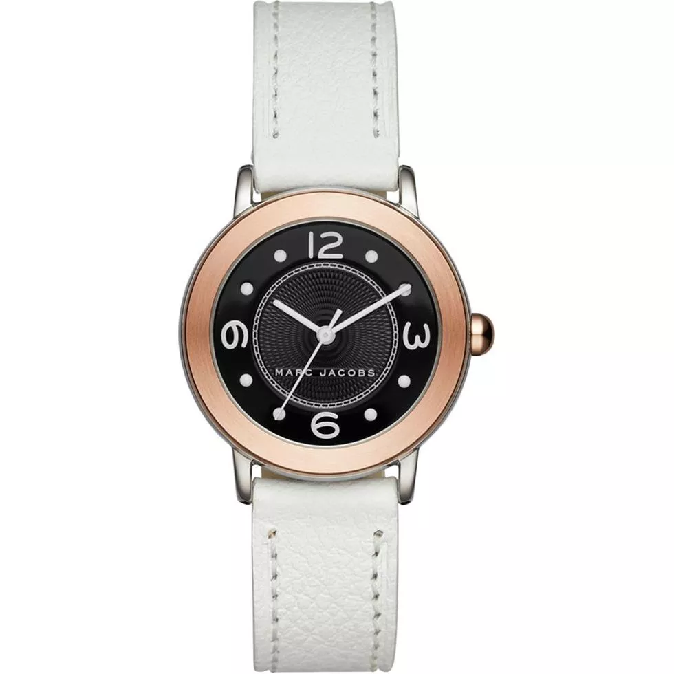  Marc Jacobs Riley White Leather Strap Women's Watch 28mm 