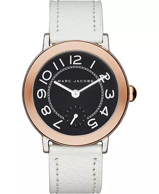  Marc Jacobs Riley White Leather Strap Women's Watch 36mm 