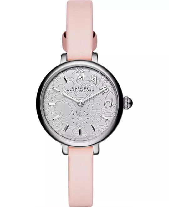  Marc Jacobs Sally Silver Pink Leather Watch 28mm