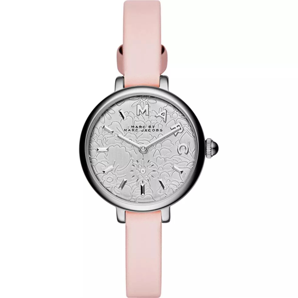  Marc Jacobs Sally Silver Pink Leather Watch 28mm