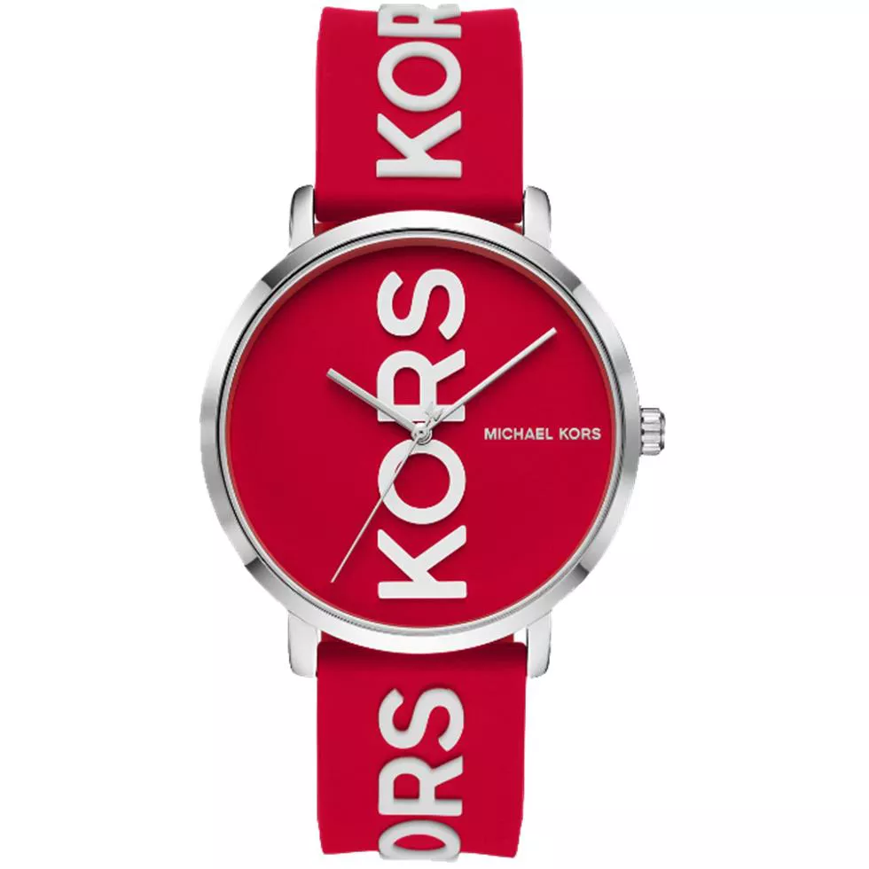  Michael Kors Charley Red Silicone Watch 42mm