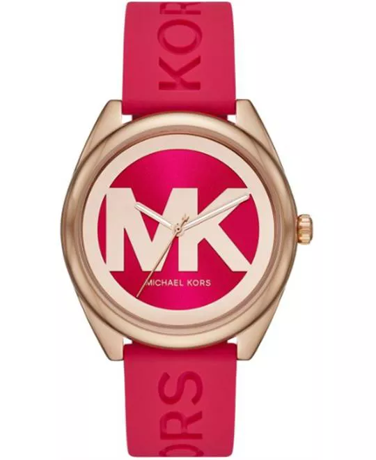  Michael Kors Janelle Pink Silicone Watch 42mm