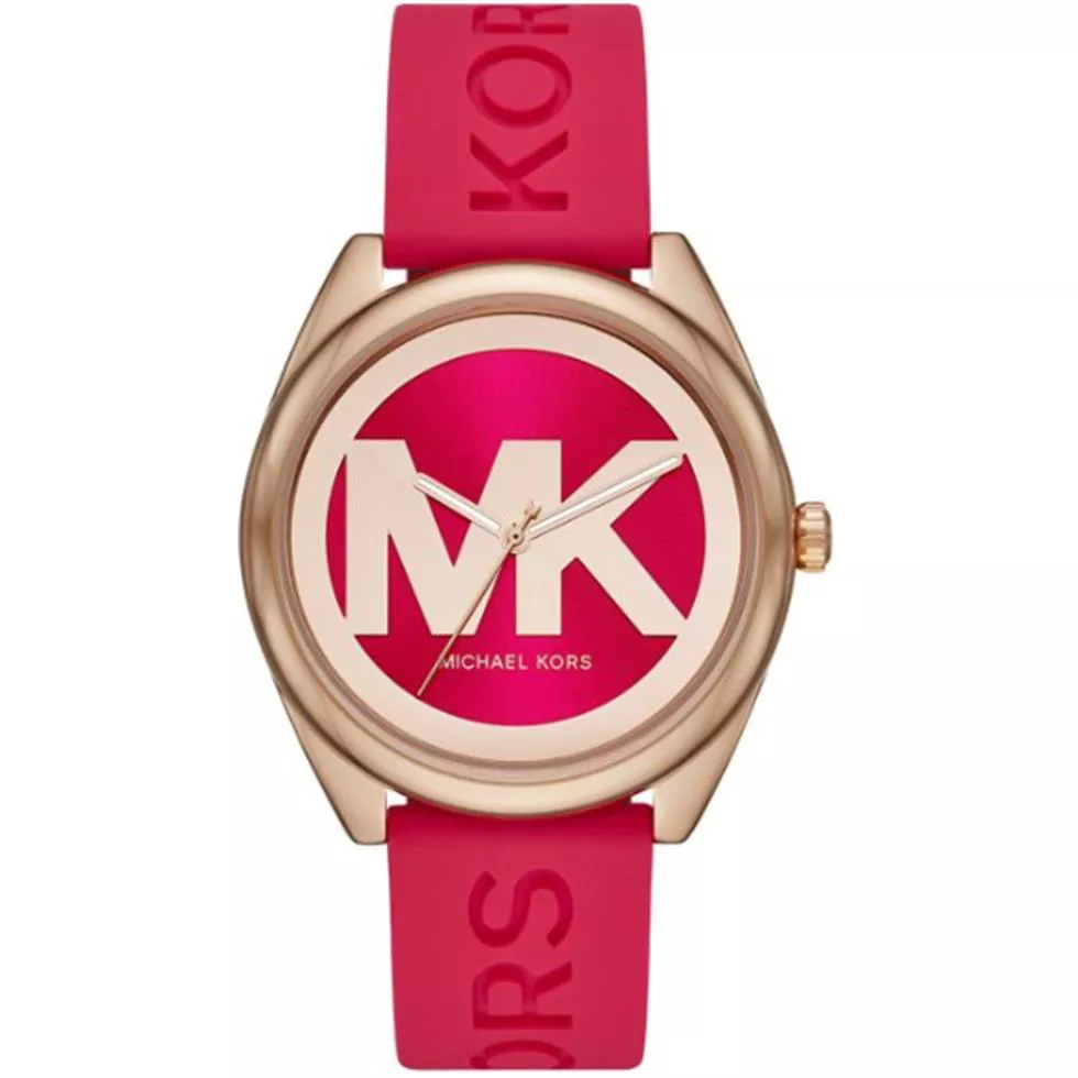  Michael Kors Janelle Pink Silicone Watch 42mm