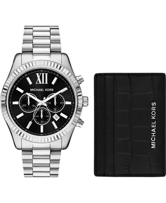  Michael Kors Lexington and Card Case Gift Set Watch 44mm