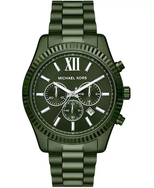  Michael Kors Lexington Chronograph Green Watch 44mm