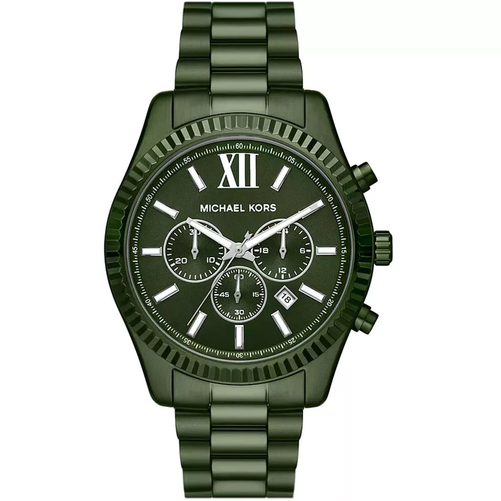  Michael Kors Lexington Chronograph Green Watch 44mm