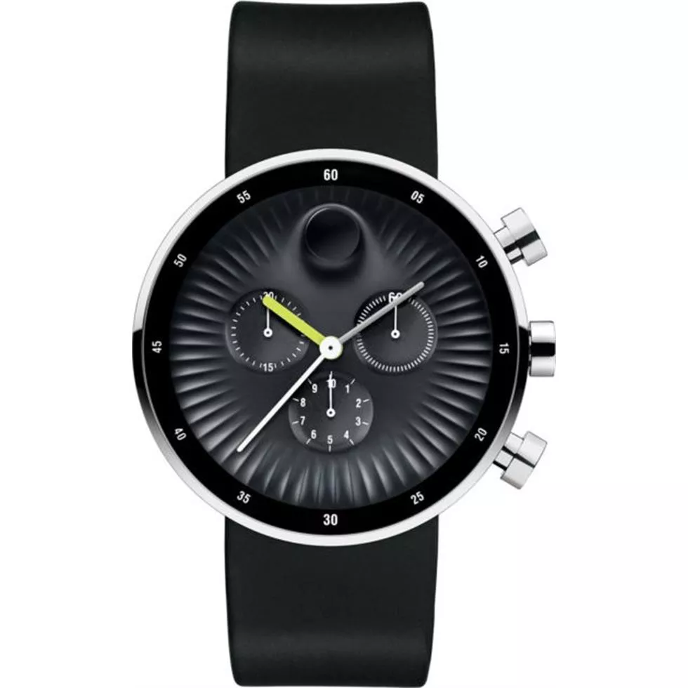  Movado EDGE Swiss Chronograph Silicone Watch 42mm