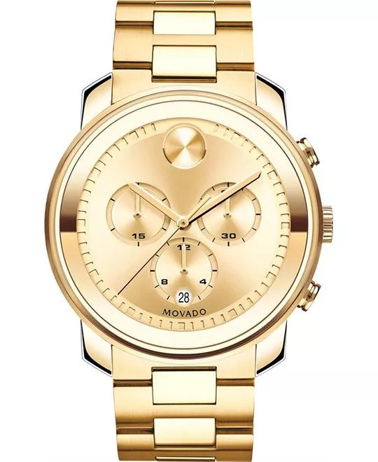  Movado Bold Swiss Chronograph Gold Watch 44mm 