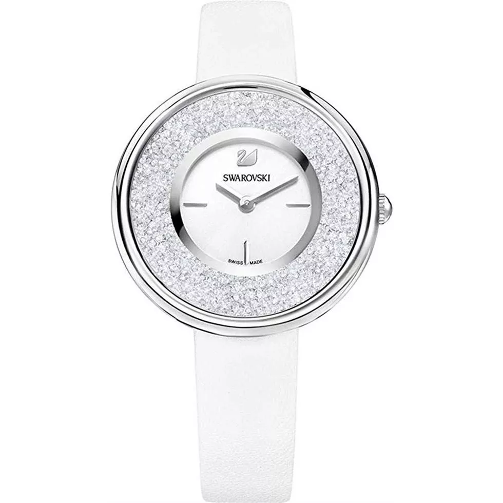  Swarovski Crystal Silver Watch 34mm