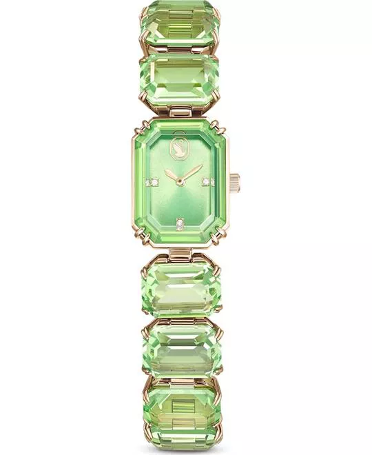  Swarovski Octagon Green Champagne Watch 23*17mm