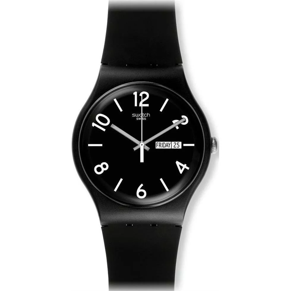  Swatch Backup Black Unisex Watch, 40mm