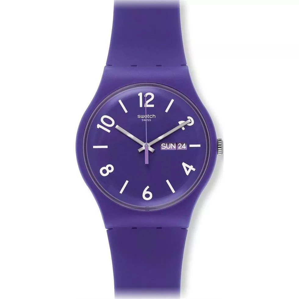  Swatch Backup Purple Unisex Watch, 42mm