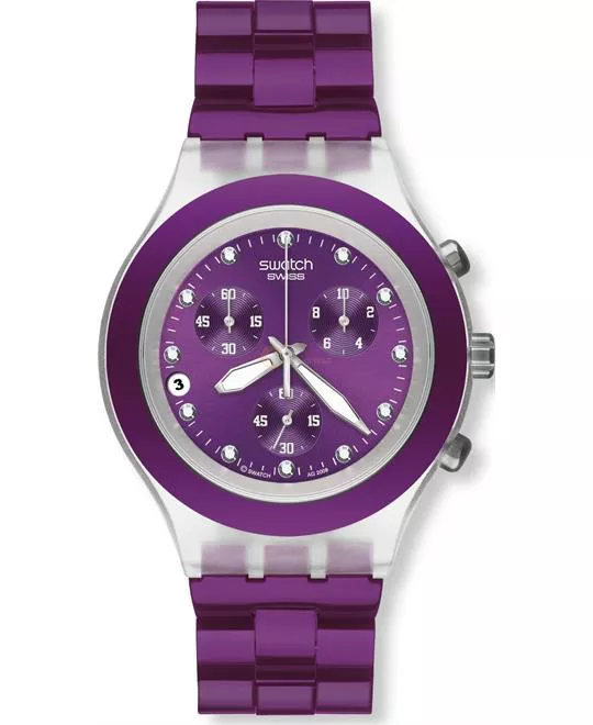  Swatch Full Blooded Blueberry Unisex Watch 42mm