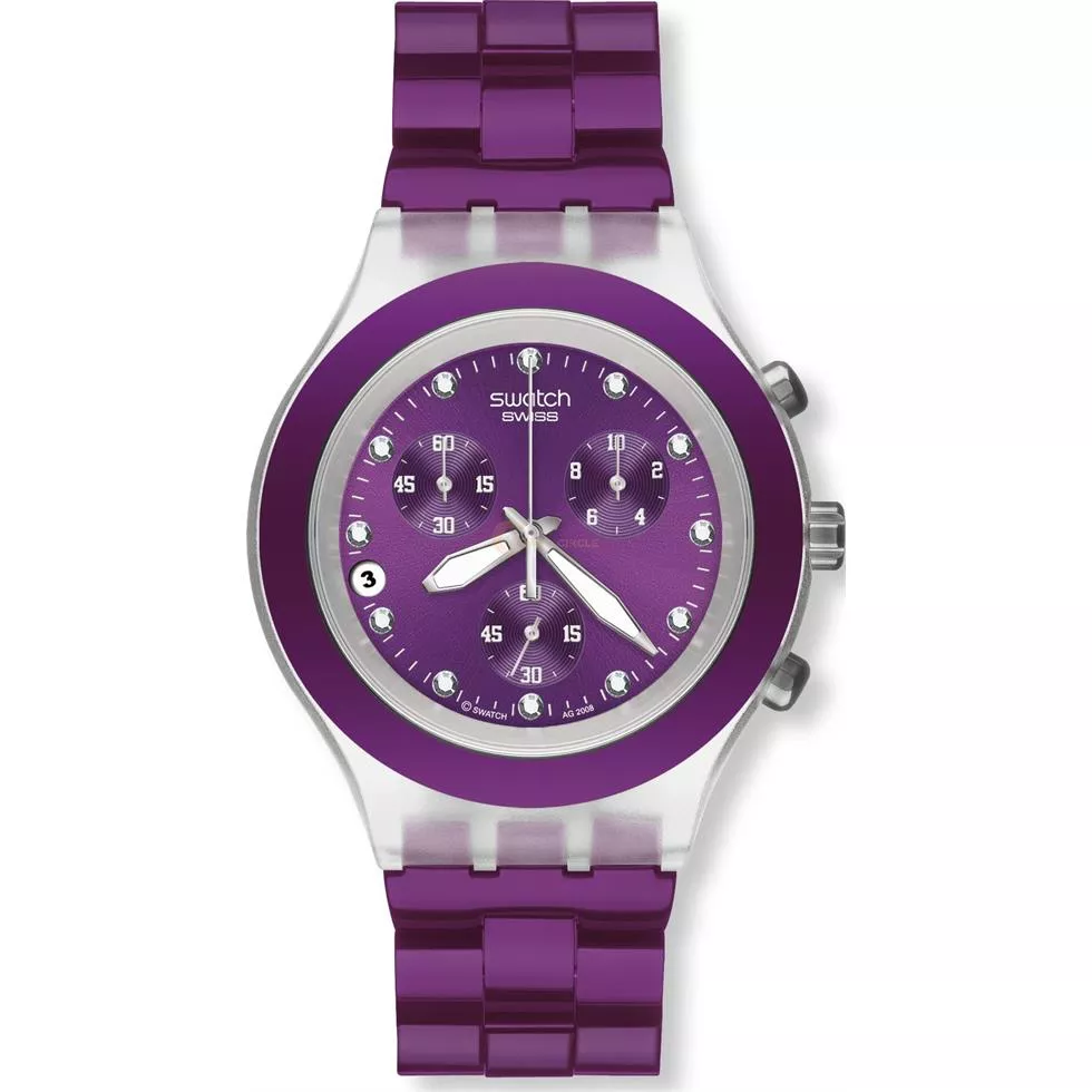  Swatch Full Blooded Blueberry Unisex Watch 42mm