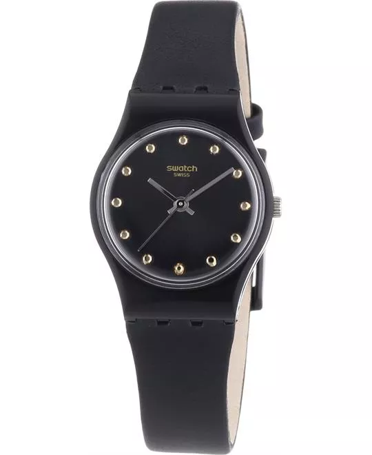  Swatch Hora Negro Silicone Strap Ladies Watch, 25mm