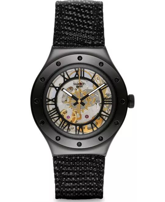  Swatch Rosetta Nera Black Analog Unisex Watch 37mm