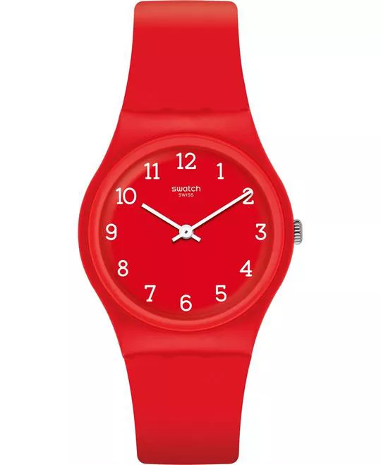  Swatch Sunetty Red Ladies Plastic Watch 34mm