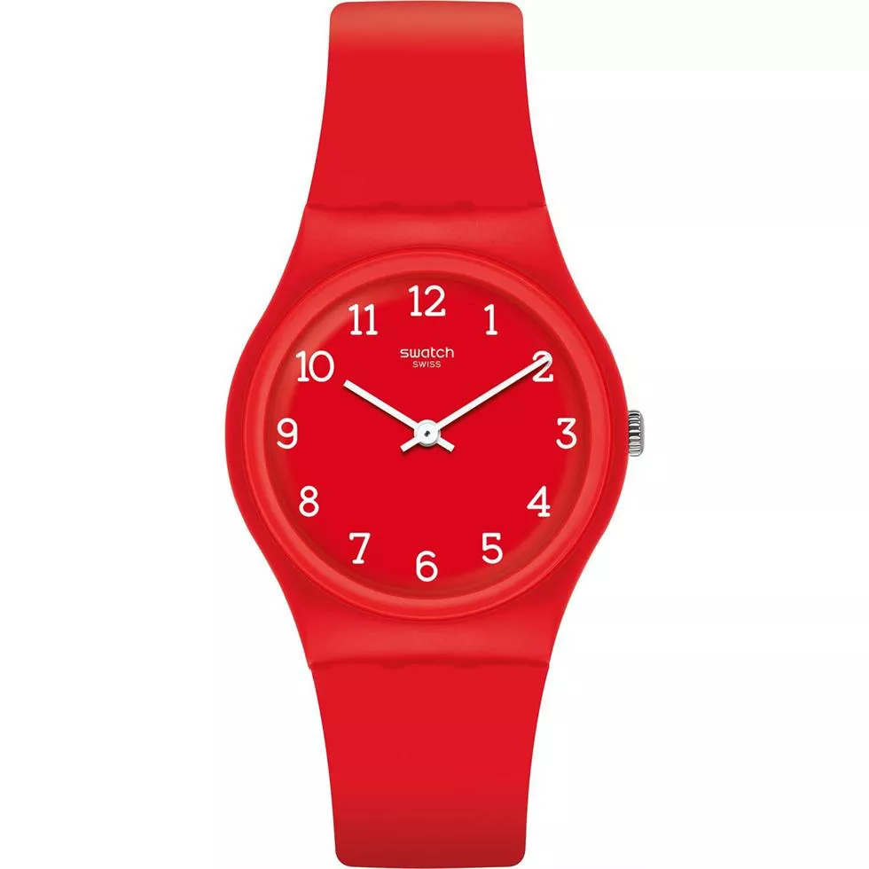  Swatch Sunetty Red Ladies Plastic Watch 34mm