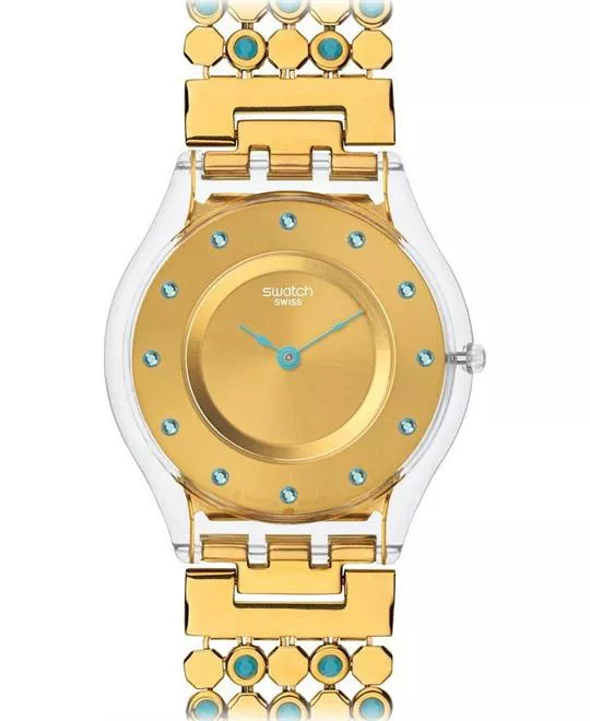  Swatch Turquoise Romantic Watch, 34mm