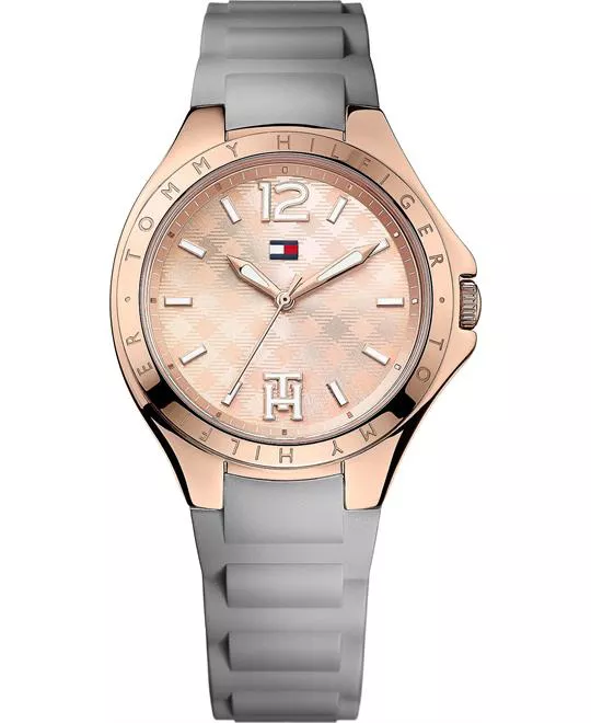 Tommy Hilfiger Women's Gray Silicone Strap Watch 38mm