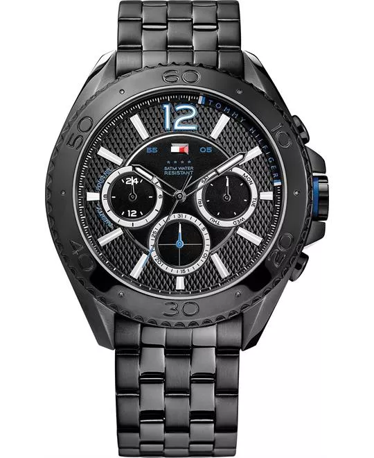 Tommy Hilfiger Men's Black Stainless Watch 46mm 