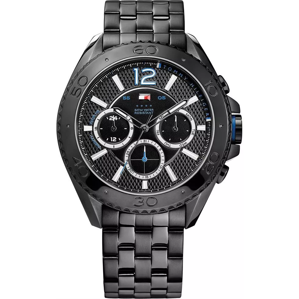 Tommy Hilfiger Men's Black Stainless Watch 46mm 