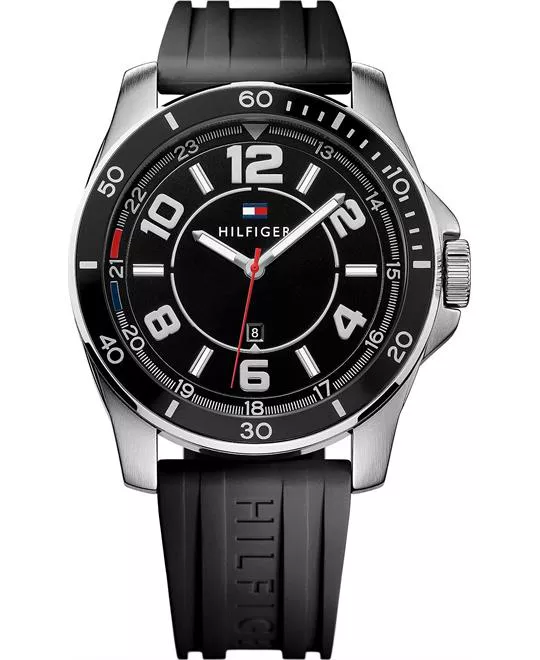 Tommy Hilfiger Men's Black Silicone Watch 46mm