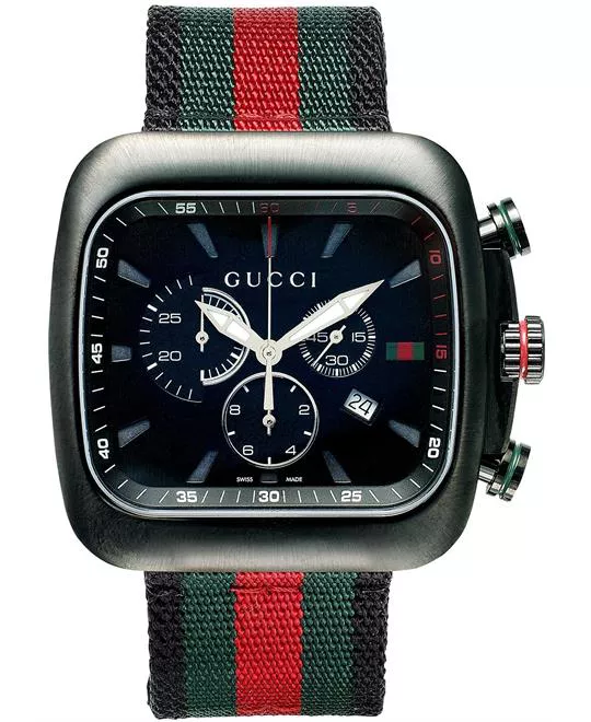 Gucci Coupe Swiss Green Nylon Watch 44mm